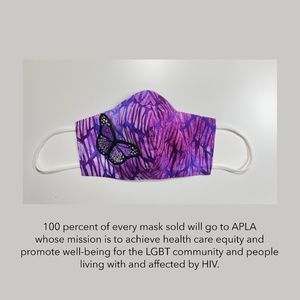 Face Mask (Reversible) Purple Hawaiian Butterfly